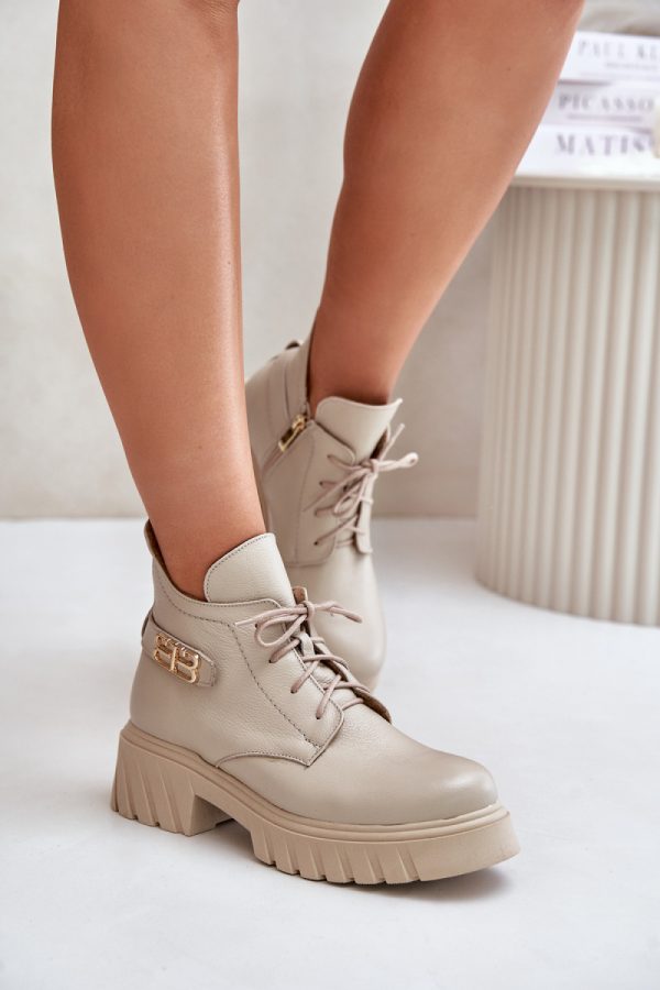 Beige Boots in Women`s Ankle Boots & Booties with Fabric, Warmers, Footbed, Upper Height, Heel Height and Platform Height