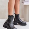 Black Heel Boots in Women`s Ankle Boots & Booties with Fabric, Warmers, Footbed, Upper Height, Heel Height and Platform Height