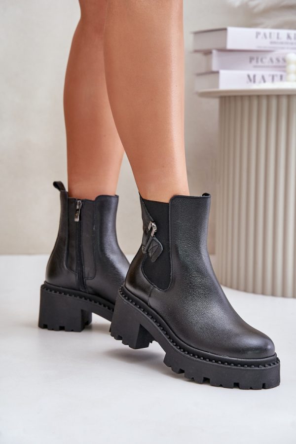 Black Heel Boots in Women`s Ankle Boots & Booties with Fabric, Warmers, Footbed, Upper Height, Heel Height and Platform Height