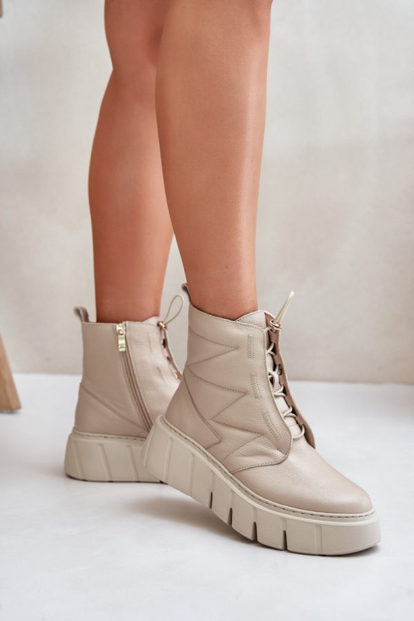 Beige Platform Boots in Women`s Ankle Boots & Booties with Fabric, Warmers, Footbed, Upper Height, Heel Height and Platform Height