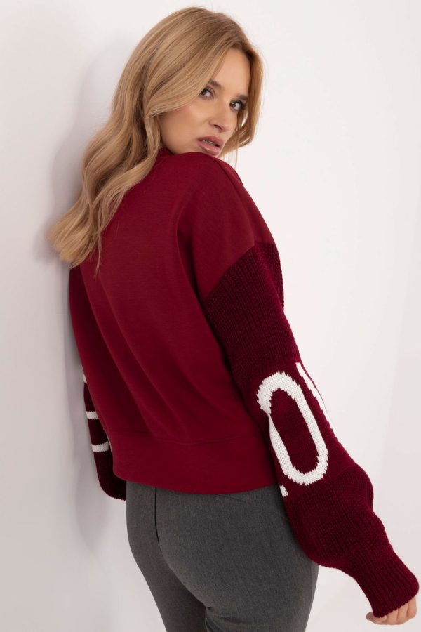 Red Sweatshirt in Sweatshirts For Women with Spandex, Polyester and Viscose