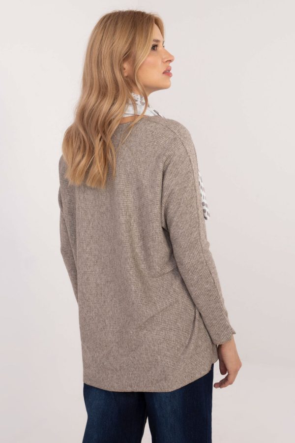 Beige Jumper in Sweaters, Pullovers, Jumpers, Turtlenecks, Boleros, Shrugs with Spandex and Viscose