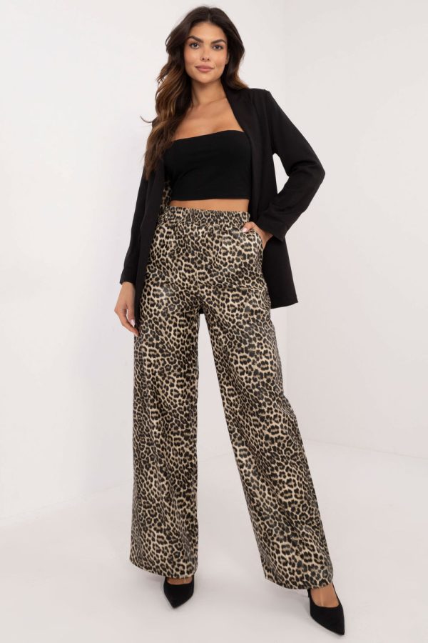 Beige Women Trousers in Pants, Trousers, Shorts with Spandex and Polyester
