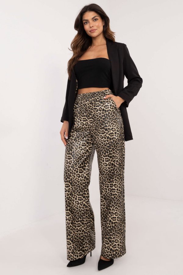 Beige Women Trousers in Pants, Trousers, Shorts with Spandex and Polyester