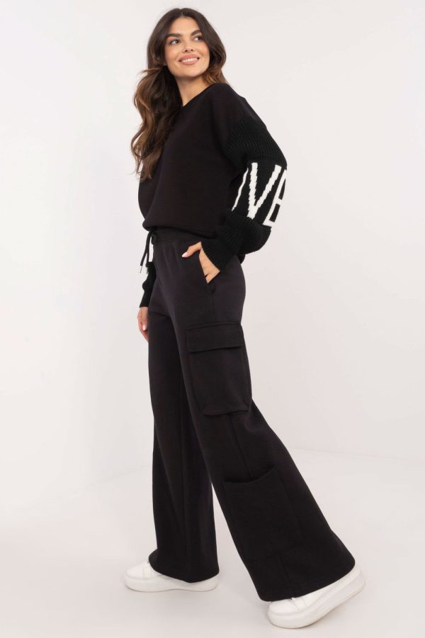 Black Tracksuit Trousers in Pants, Trousers, Shorts with Cotton and Polyester