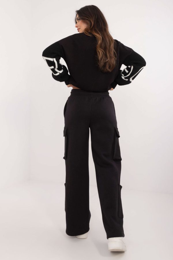 Black Tracksuit Trousers in Pants, Trousers, Shorts with Cotton and Polyester