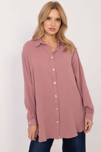 1047453 Pink Long Sleeve Shirt in Shirts For Women with Cotton