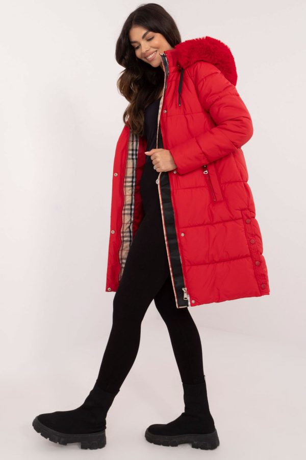 Red Jacket in Women`s Coats, Jackets with Polyester
