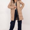 Beige Jacket in Women`s Coats, Jackets with Polyester