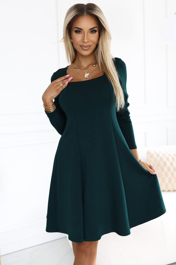 Green Daydress in Day Dresses with Spandex and Polyester