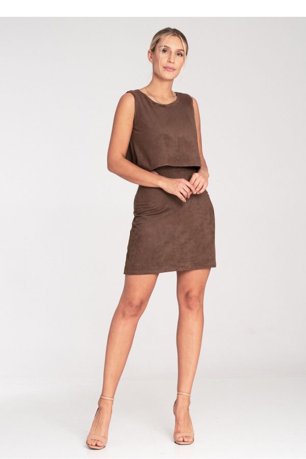 Brown Evening Dress in Evening Dresses with Spandex and Polyester