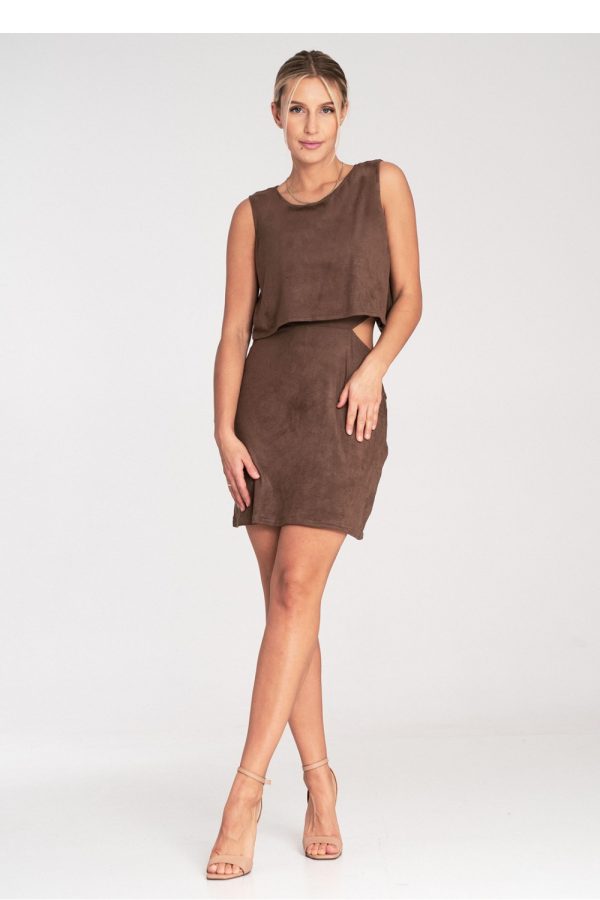 Brown Evening Dress in Evening Dresses with Spandex and Polyester