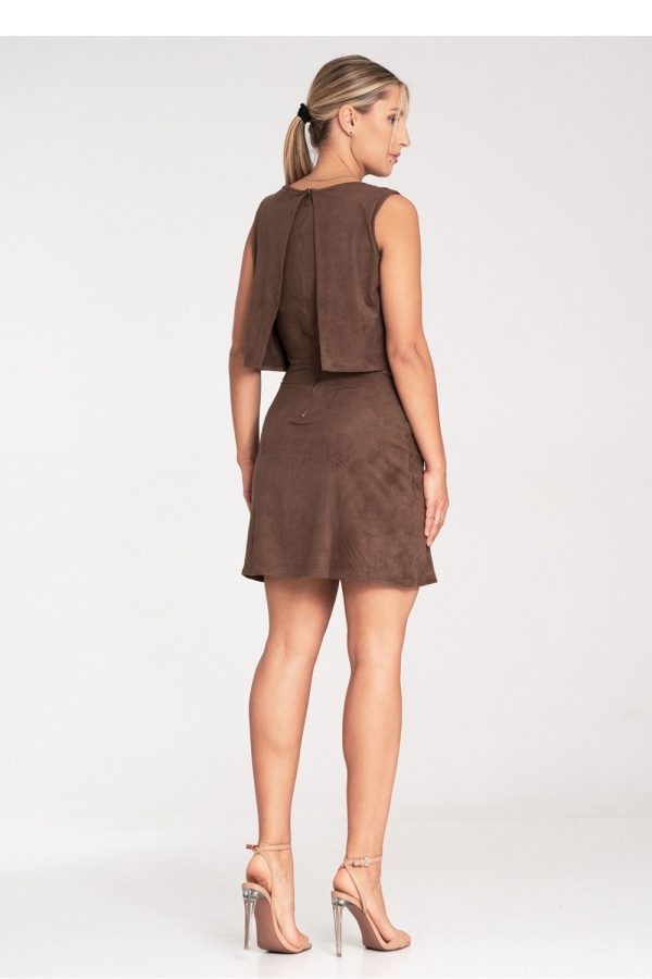 Brown Evening Dress in Evening Dresses with Spandex and Polyester