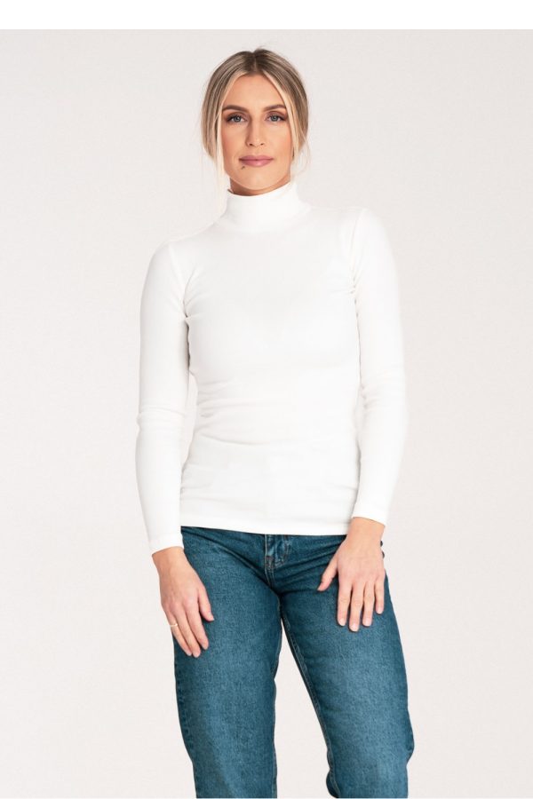 Beige Turtleneck in Sweaters, Pullovers, Jumpers, Turtlenecks, Boleros, Shrugs with Cotton and Spandex