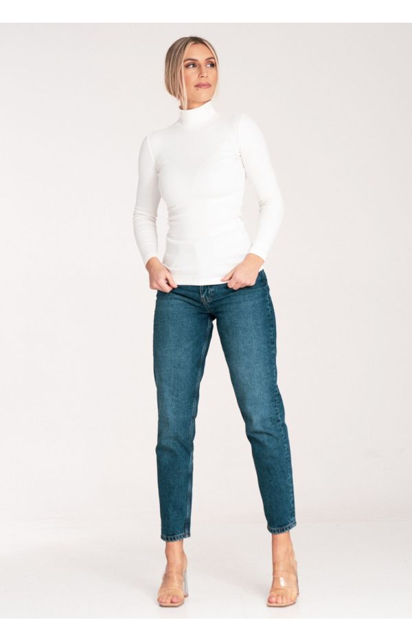 Beige Turtleneck in Sweaters, Pullovers, Jumpers, Turtlenecks, Boleros, Shrugs with Cotton and Spandex