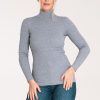Grey Turtleneck in Sweaters, Pullovers, Jumpers, Turtlenecks, Boleros, Shrugs with Cotton and Spandex