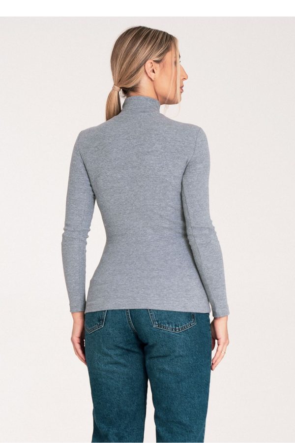 Grey Turtleneck in Sweaters, Pullovers, Jumpers, Turtlenecks, Boleros, Shrugs with Cotton and Spandex