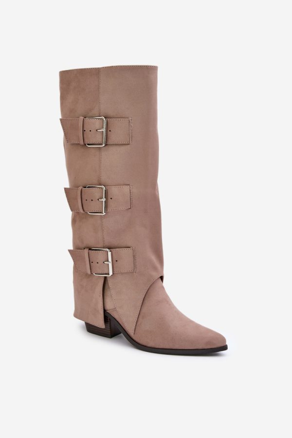 beige Heel boots model 203505 Step in style