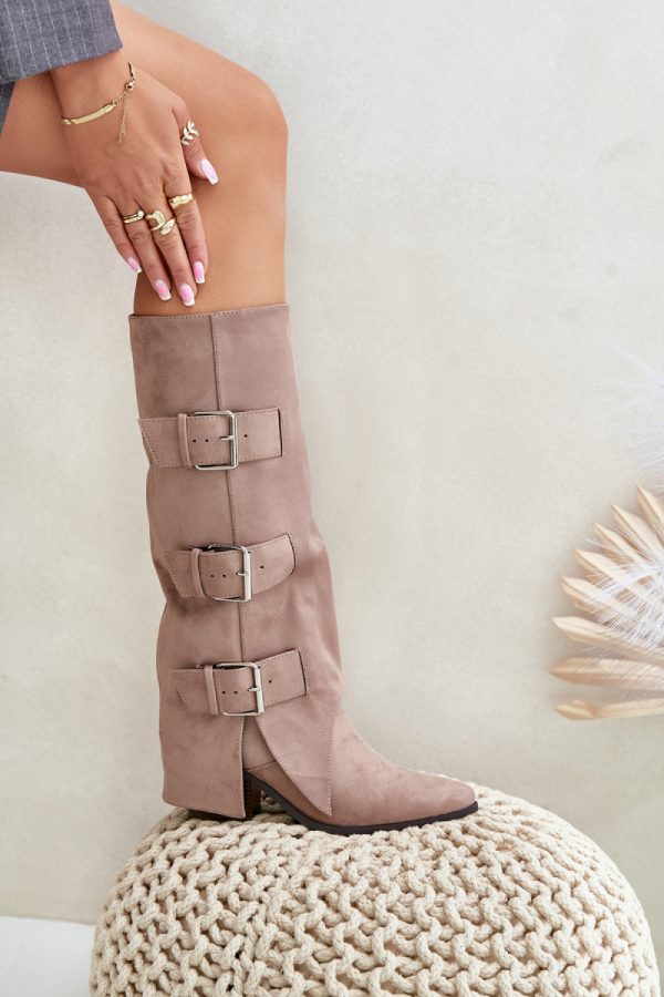 beige Heel boots model 203505 Step in style
