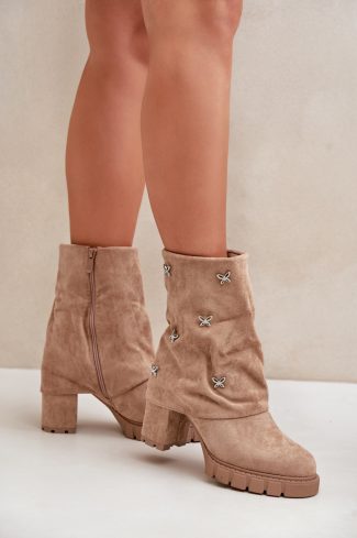 beige Heel boots model 203531 Step in style