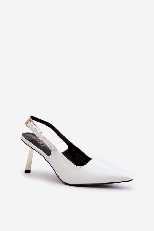 White High Heels in High Heels with Fabric, Footbed and Heel Height