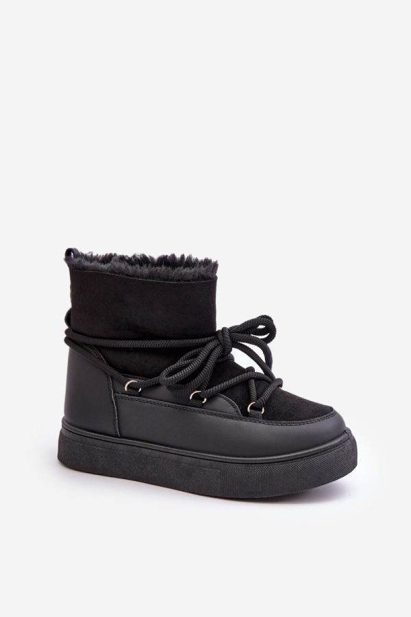 Black Snow Boots in Women`s Ankle Boots & Booties with Fabric, Warmers, Footbed, Upper Height and Platform Height
