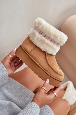 Brown Snow Boots in Women`s Ankle Boots & Booties with Fabric, Warmers, Footbed, Upper Height and Platform Height