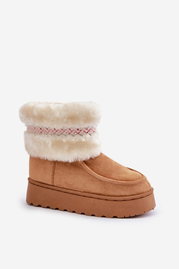 Brown Snow Boots in Women`s Ankle Boots & Booties with Fabric, Warmers, Footbed, Upper Height and Platform Height