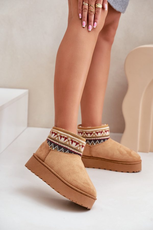 Brown Snow Boots in Women`s Ankle Boots & Booties with Fabric, Warmers, Footbed, Upper Height and Platform Height