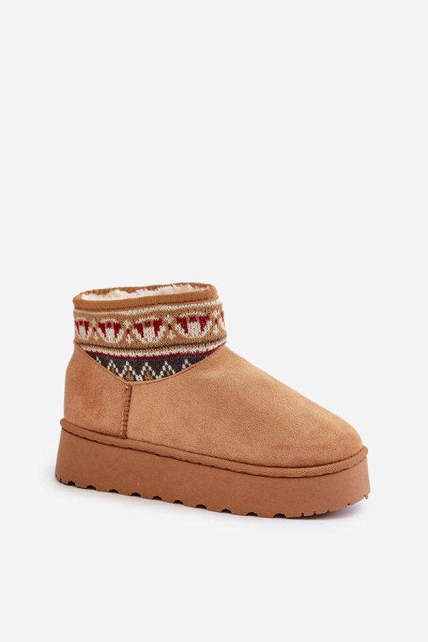 Brown Snow Boots in Women`s Ankle Boots & Booties with Fabric, Warmers, Footbed, Upper Height and Platform Height