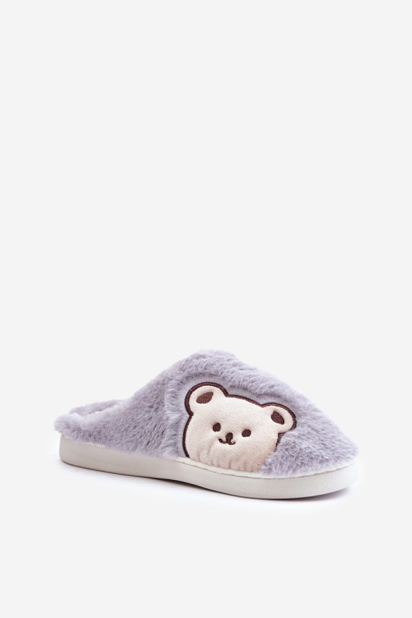 Grey Slippers in Slippers For Women with Fabric, Warmers, Footbed and Platform Height