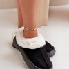 1049494.jpg Black Slippers in Slippers For Women with Fabric, Warmers, Footbed and Platform Height