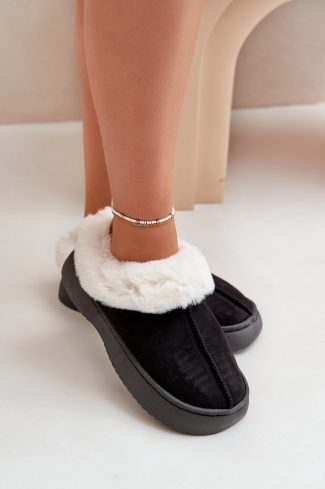 1049494.jpg Black Slippers in Slippers For Women with Fabric, Warmers, Footbed and Platform Height