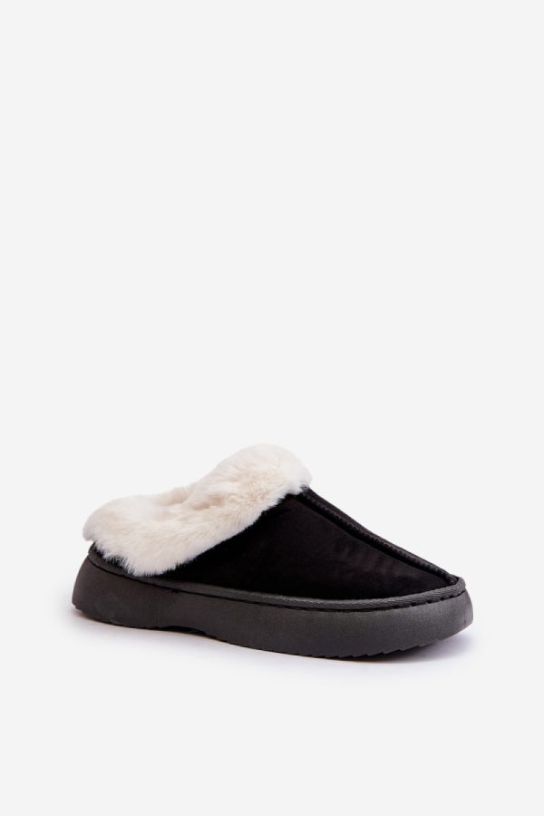 Black Slippers in Slippers For Women with Fabric, Warmers, Footbed and Platform Height