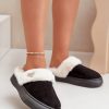 1049518.jpg Black Slippers in Slippers For Women with Fabric, Warmers, Footbed and Platform Height