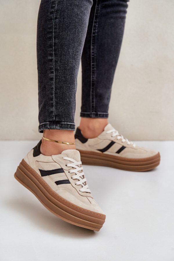 beige Sport Shoes model 203629 Step in style