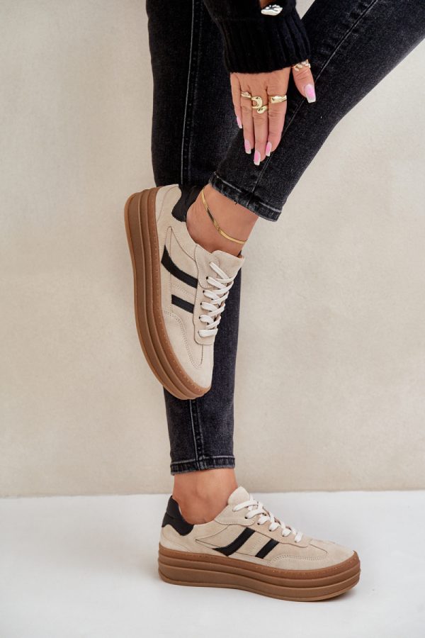 beige Sport Shoes model 203629 Step in style