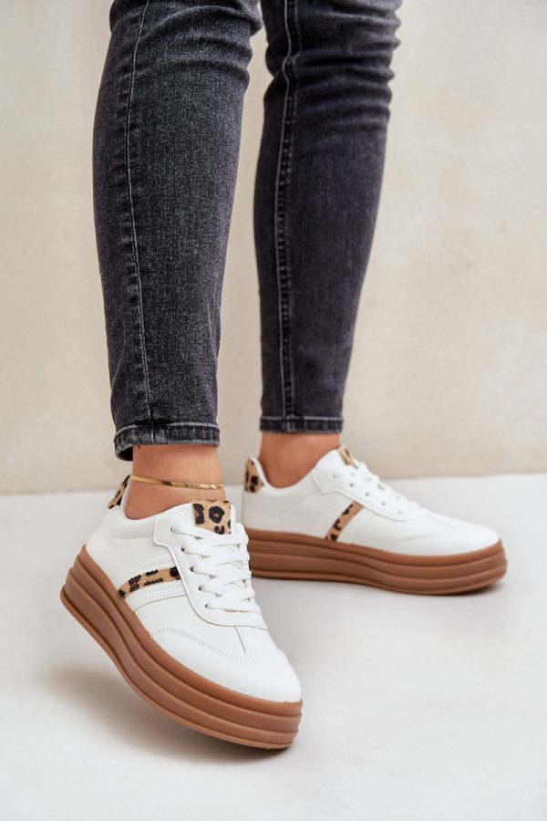 white Platform sneakers model 203633 Step in style