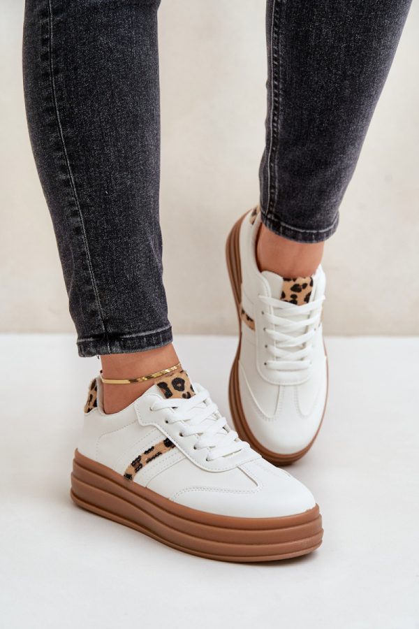white Platform sneakers model 203633 Step in style