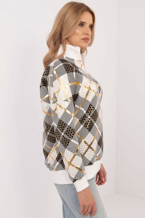 Beige Sweatshirt in Sweatshirts For Women with Cotton and Spandex