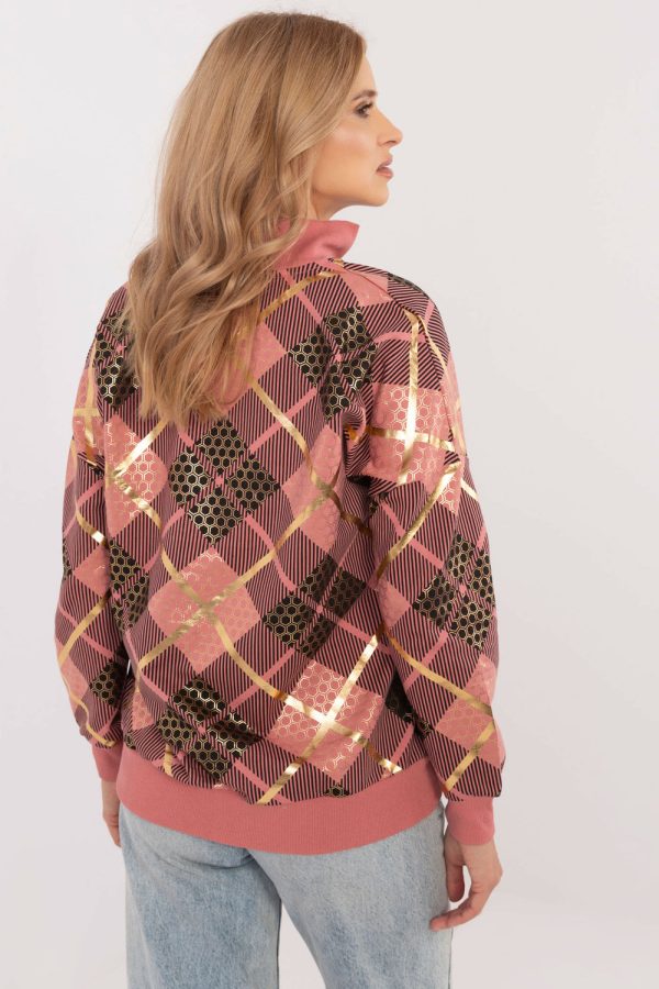 Pink Sweatshirt in Sweatshirts For Women with Cotton and Spandex