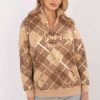 Brown Sweatshirt in Sweatshirts For Women with Cotton and Spandex