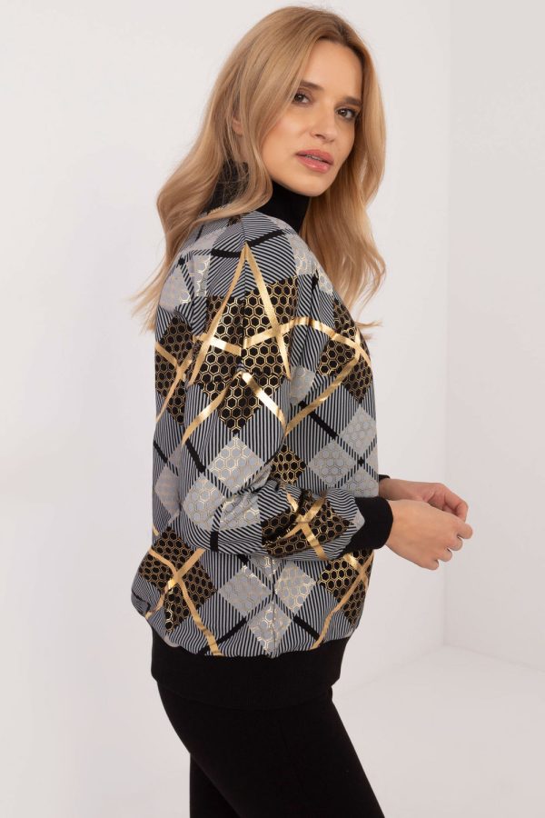 Black Sweatshirt in Sweatshirts For Women with Cotton and Spandex