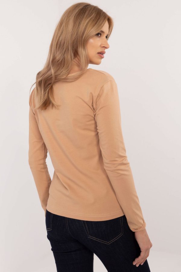 Brown Blouse in Women`s Blouses, Tunics with Cotton and Spandex