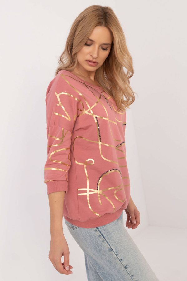 Pink Blouse in Women`s Blouses, Tunics with Cotton and Spandex