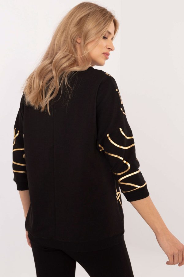 Black Blouse in Women`s Blouses, Tunics with Cotton and Spandex