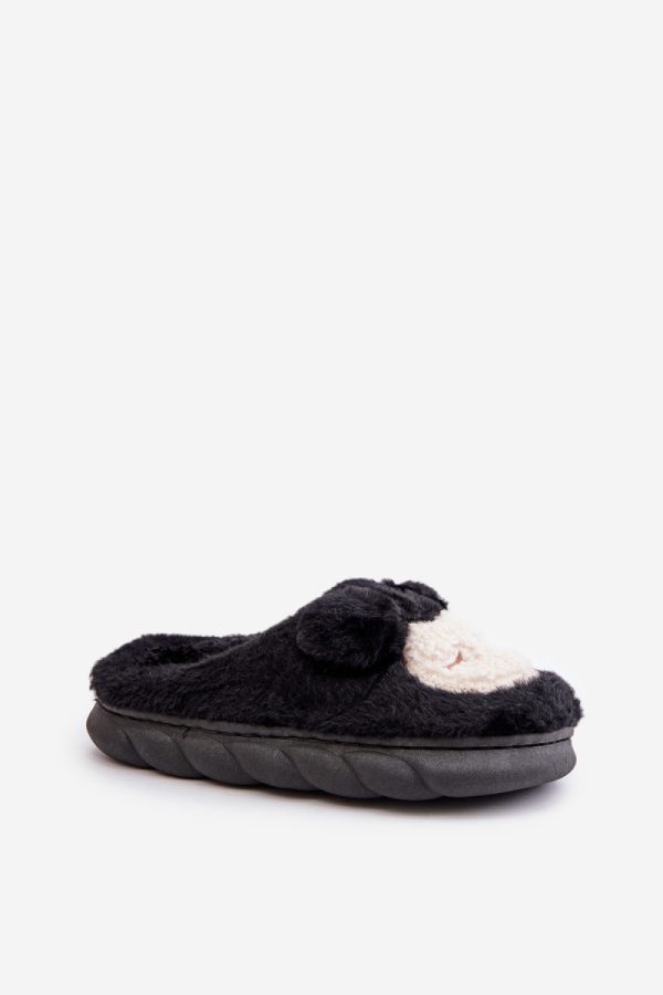 Black Slippers in Slippers For Women with Fabric, Warmers, Footbed and Sole Height