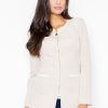 Beige Jacket in Jackets, Vests For Women with Polyester and Viscose