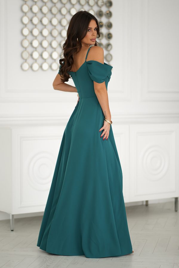 Green Long Dress in Evening Dresses with Spandex and Polyester