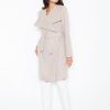 Beige Coat in Women`s Coats, Jackets with Polyester and Viscose